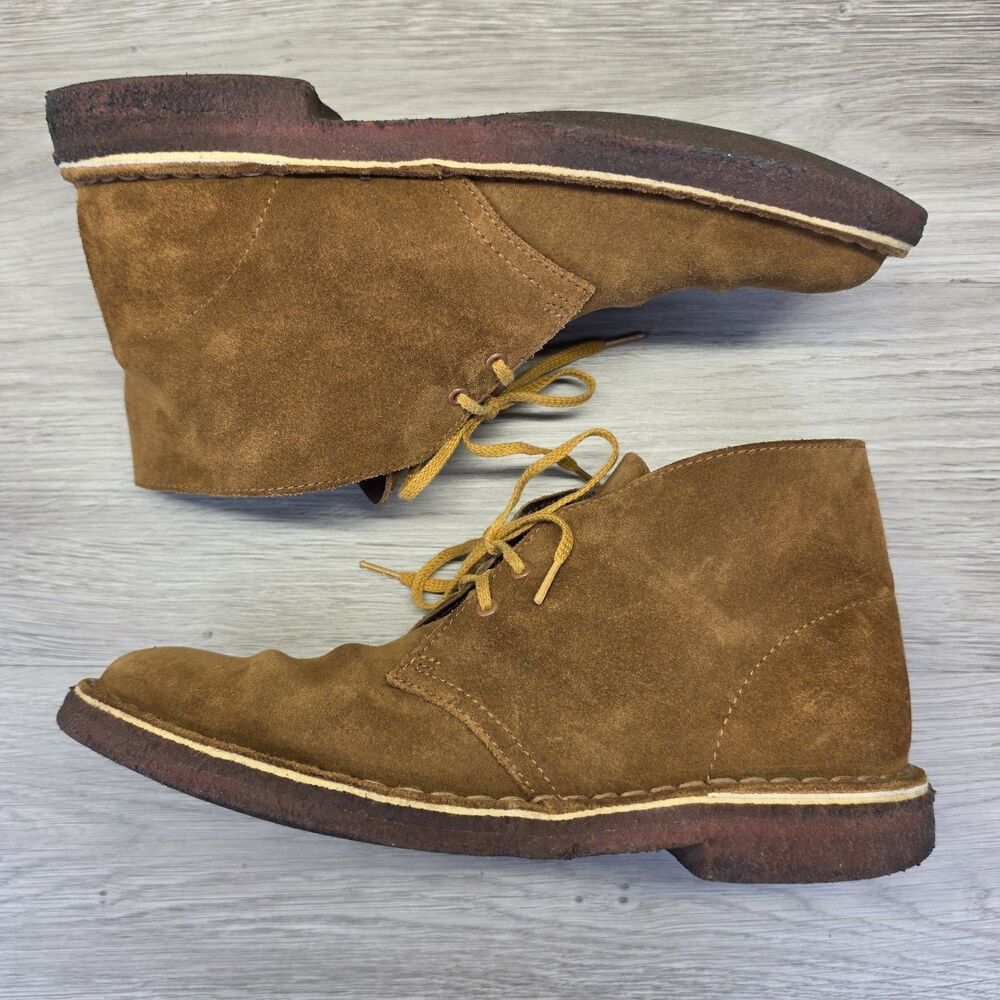 Clarks Originals Men's Desert Boots Brown Suede Crepe Sole Chukka Shoes Size 8 - Picture 5 of 12